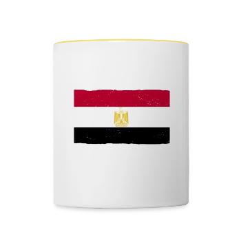 Je n’ai pas besoin de thérapie, j’ai juste besoin d’aller en Egypte - Mug contrasté - blanc/jaune - Devant