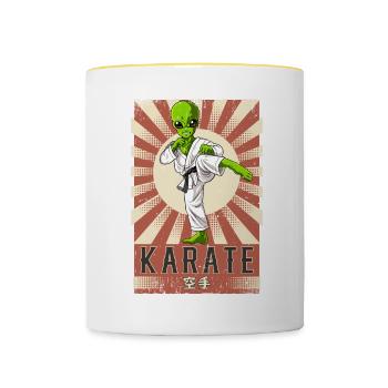 Karate - Tasse zweifarbig - Weiß/Gelb - Vorne
