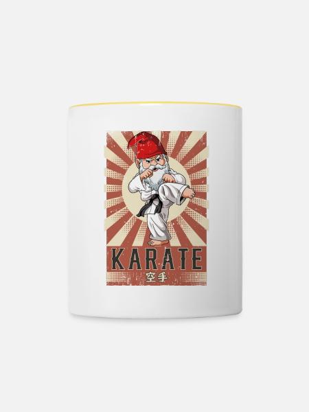 Karate - Tasse zweifarbig - Weiß/Gelb