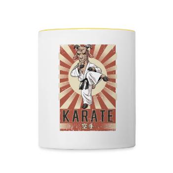 Karate - Tasse zweifarbig - Weiß/Gelb - Vorne