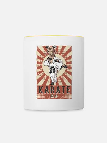 Karate - Tasse zweifarbig - Weiß/Gelb