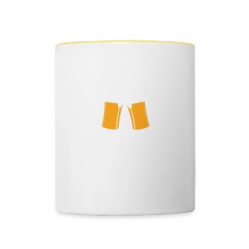 Ne buvez jamais avec votre amateur d’armes de poing Shootin' - Mug contrasté - blanc/jaune - Devant