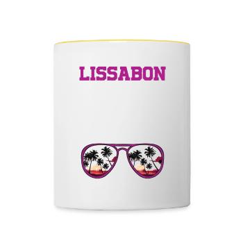 Lisbonne 23 Maillot 2023 - Mug contrasté - blanc/jaune - Devant