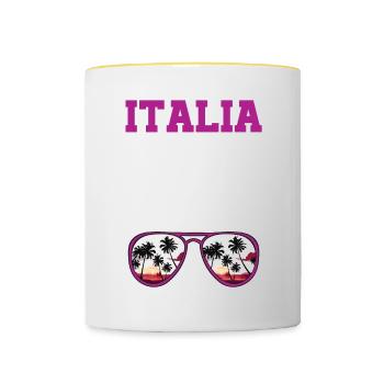 Italia 23 Trikot 2023 - Tasse zweifarbig - Weiß/Gelb - Vorne