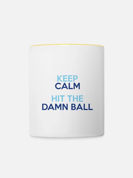 keep calm baseball - Tasse zweifarbig - Weiß/Gelb