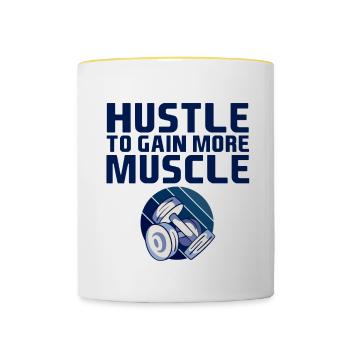 Hustle pour gagner plus de muscle 4 - Mug contrasté - blanc/jaune - Devant