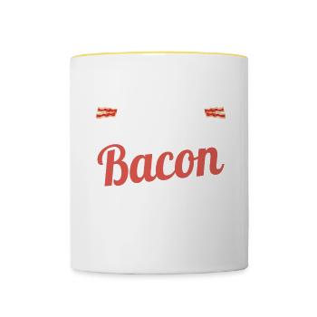 Bacon Gift Bacon Saying Food Bacon - Contrasting Mug - white/yellow - Front
