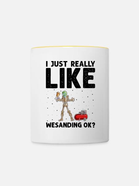 Autolackierer Angebot für Karosserietechniker - Tasse zweifarbig - Weiß/Gelb
