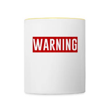 Contains Facts And Opinions Some Find Offensive 2 - Tasse zweifarbig - Weiß/Gelb - Vorne