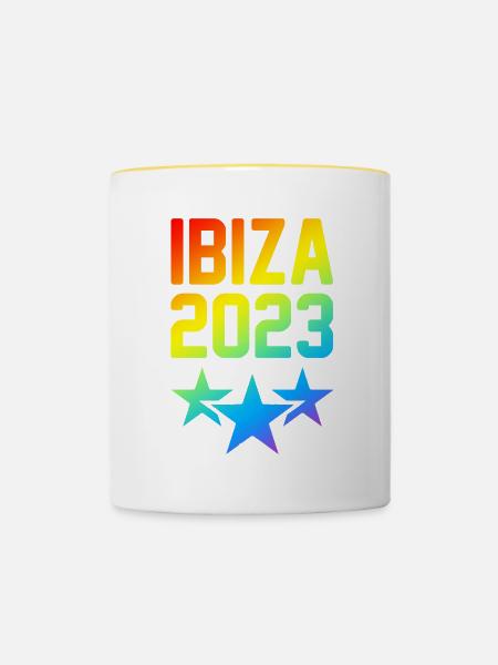 Ibiza 2023 - Tasse zweifarbig - Weiß/Gelb