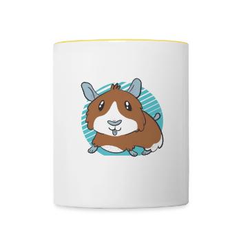 Guinea Pig Gift Pet Guinea Pig - Contrasting Mug - white/yellow - Front
