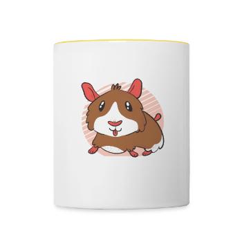 Guinea Pig Gift Pet Guinea Pig - Contrasting Mug - white/yellow - Front