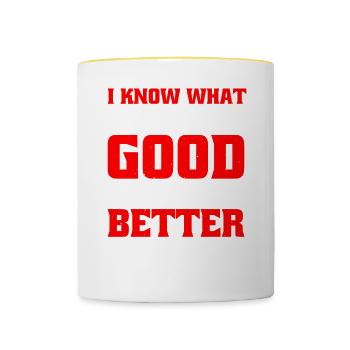 I Know What Looks Good On You Better Than You Do - Tasse zweifarbig - Weiß/Gelb - Vorne
