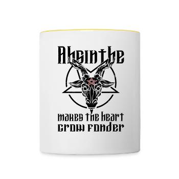 Satan Belzébuth Diable Gothique Pentagramme Mystique - Mug contrasté - blanc/jaune - Devant