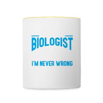 Biology Gift Biologist - Contrasting Mug - white/yellow - Front
