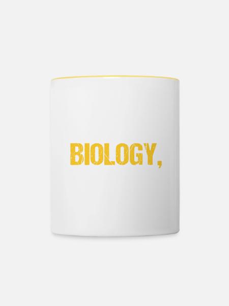 Biologie Geschenk Biologe - Tasse zweifarbig - Weiß/Gelb