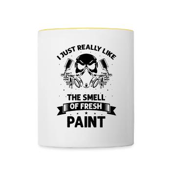 Car painter offer for body technicians - Contrasting Mug - white/yellow - Front
