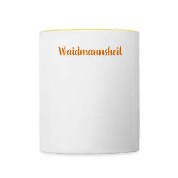 Waidmannsheil I Schwarzwild Jagd Motiv für Jäger - Tasse zweifarbig - Weiß/Gelb - Vorne