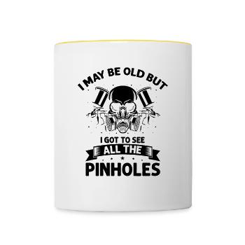 Peintre de voiture pour Peintre de voiture pour dessinateur de voitures - Mug contrasté - blanc/jaune - Devant