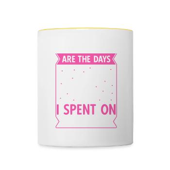 Les meilleurs jours sont les jours que j’ai passés sur le cheerleading - Mug contrasté - blanc/jaune - Devant