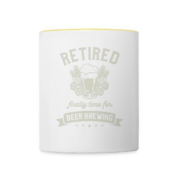 Endlich Zeit für Bier brauen Heimbrauen - Tasse zweifarbig - Weiß/Gelb - Vorne