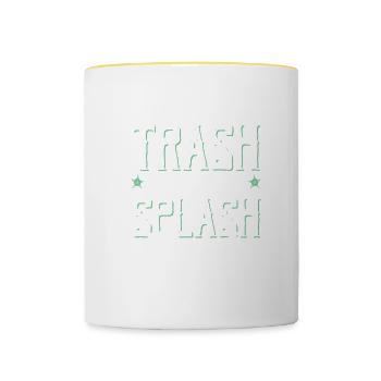 Protection de l’environnement Save the Ocean - Mug contrasté - blanc/jaune - Devant