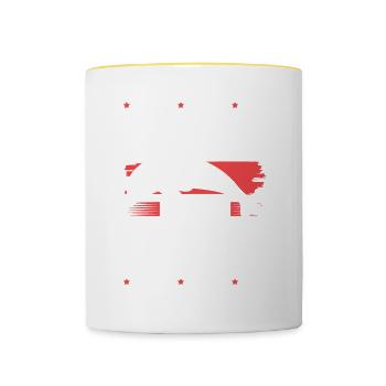 delfine save the ocean - Tasse zweifarbig - Weiß/Gelb - Vorne