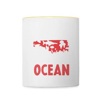 Save the Ocean Girl - Contrasting Mug - white/yellow - Front