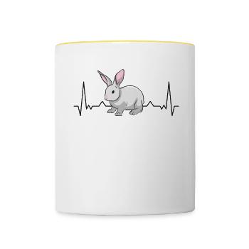 Rabbit Heartbeat Bunny - Contrasting Mug - white/yellow - Front