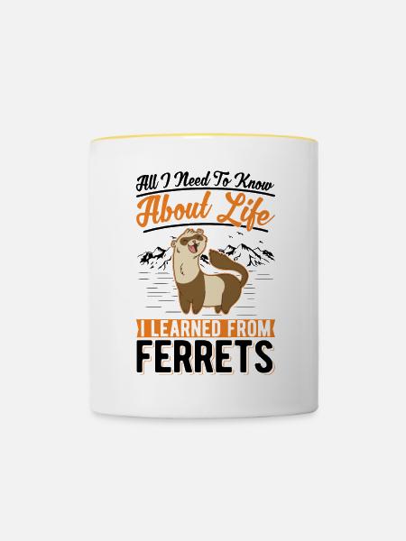 Frettchen Liebhaber - Tasse zweifarbig - Weiß/Gelb