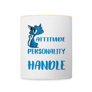 Je n’ai pas d’attitude 5 - Mug contrasté - blanc/jaune - Devant