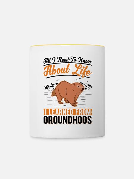 Murmeltier Groundhog Waldmurmeltier - Tasse zweifarbig - Weiß/Gelb