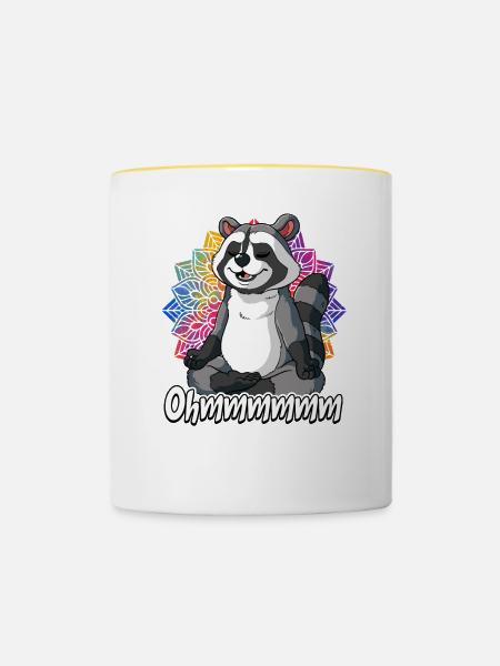 Yoga Ohmmm Namaste - Tasse zweifarbig - Weiß/Gelb