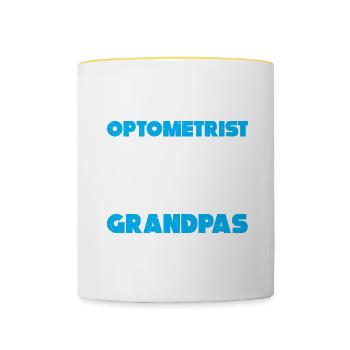 Optiker Geschenk Optometrie - Tasse zweifarbig - Weiß/Gelb - Vorne