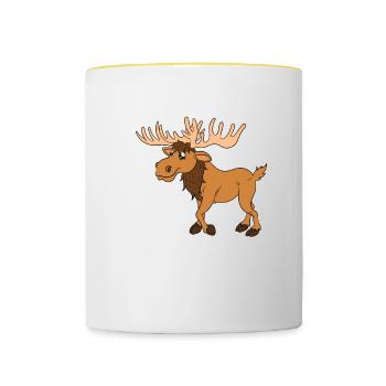 My Moose And I Gossip About You - Contrasting Mug - white/yellow - Front