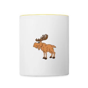 Life Is Better Having A Moose - Contrasting Mug - white/yellow - Front