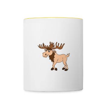 What Can I Say I Like Moose - Contrasting Mug - white/yellow - Front