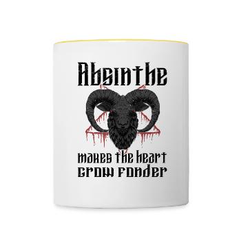 Satan Beelzebub Teufel Gothic Pentagram Mystisch - Tasse zweifarbig - Weiß/Gelb - Vorne