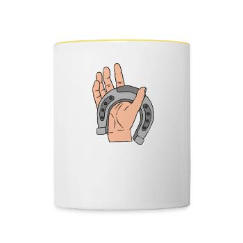 Horseshoe Pitching Champion - Contrasting Mug - white/yellow - Front