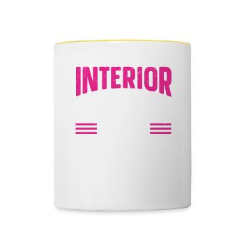 Innenarchitekt Geschenk Innendekoration Designer - Tasse zweifarbig - Weiß/Gelb - Vorne