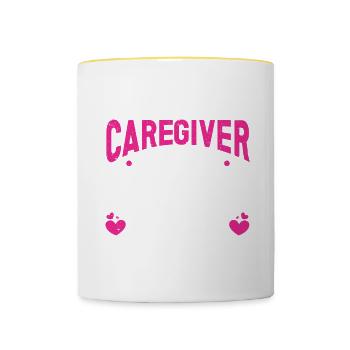 Caregiver Gift Nurse - Contrasting Mug - white/yellow - Front