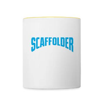 Échafaudage Cadeau Artisan Travail Échafaudage - Mug contrasté - blanc/jaune - Devant