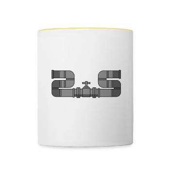 I Enjoy Romantic Walks In These Pipelines Plumber - Contrasting Mug - white/yellow - Front