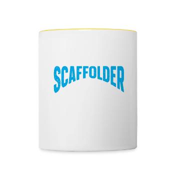 Échafaudage Cadeau Artisan Travail Échafaudage - Mug contrasté - blanc/jaune - Devant