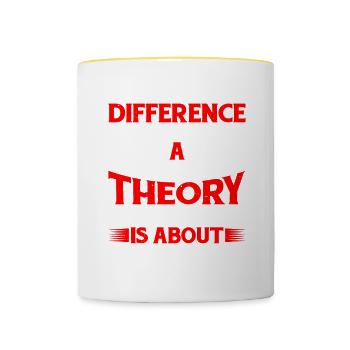 The Only Difference Between A Conspiracy 9 - Tasse zweifarbig - Weiß/Gelb - Vorne