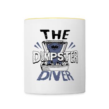 Waschbär Liebhaber Müll Sammeln Müllcontainer - Tasse zweifarbig - Weiß/Gelb - Vorne