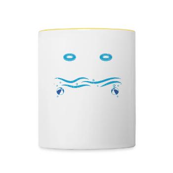 Nettoyage de piscine Travail Gardien de piscine - Mug contrasté - blanc/jaune - Devant