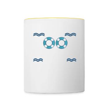Nettoyage de piscine Travail Gardien de piscine - Mug contrasté - blanc/jaune - Devant