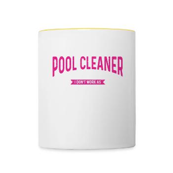 Nettoyage de piscine Travail Gardien de piscine - Mug contrasté - blanc/jaune - Devant