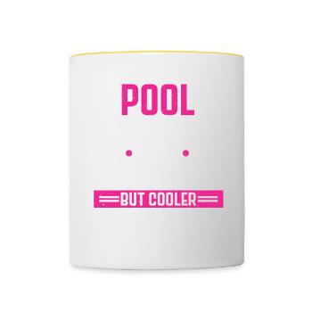 Nettoyage de piscine Travail Gardien de piscine - Mug contrasté - blanc/jaune - Devant